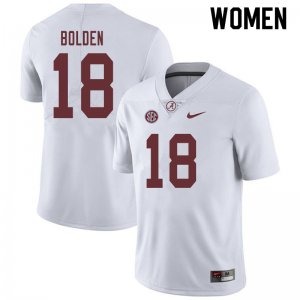 NCAA Women's Alabama Crimson Tide #18 Slade Bolden Stitched College 2019 Nike Authentic White Football Jersey NU17O08EX
